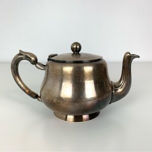 Christofle Silver Plated Teapot France Ornate Handle Vtg Quiet Luxury Old Money